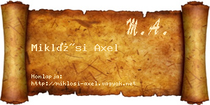 Miklósi Axel névjegykártya