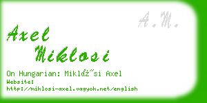 axel miklosi business card